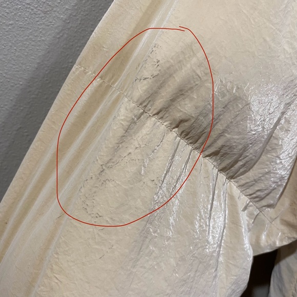 Zara Nylon Puffer Jacket Coat Cream Ivory Large - Picture 11 of 12